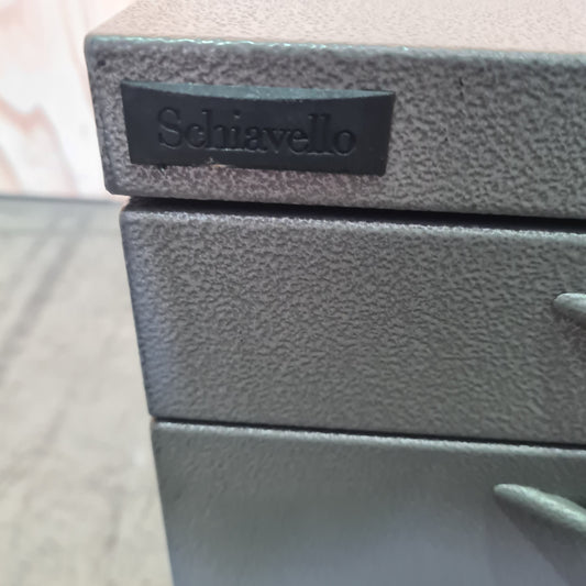 Schiavello metal three drawer pedestal in charcoal
