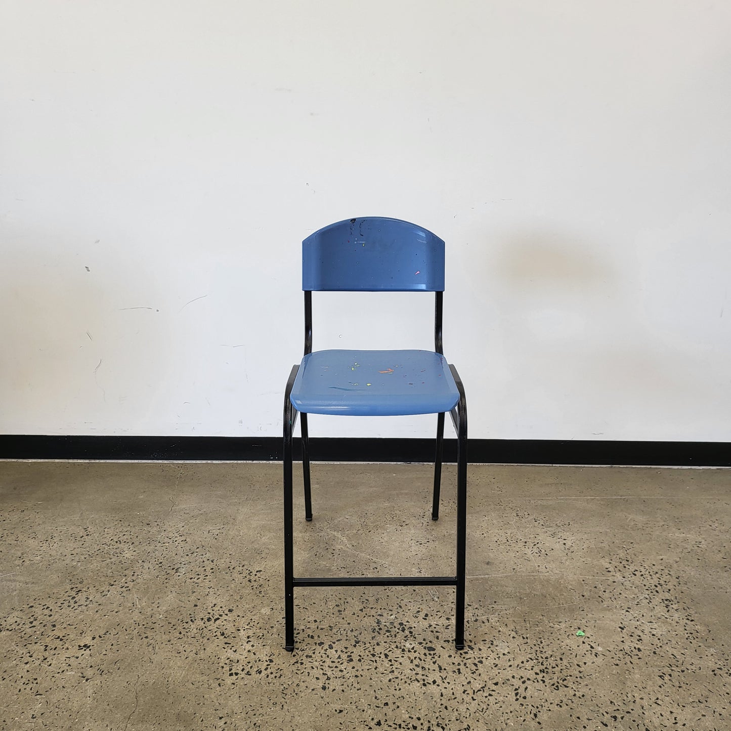 BULK BUY: Vintage Studio Chair in Sky Blue with Black Metal Frame