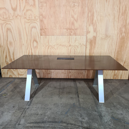 Executive Desk in Dark Oak with Powerboard