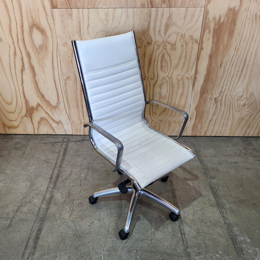 Eames Replica White Leather Highback Chair
