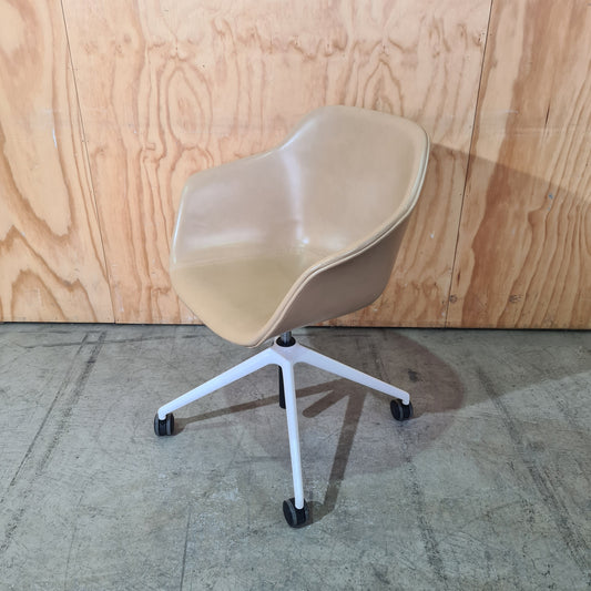 Vinyl Tub Chair by Donati with white legs (B Grade)