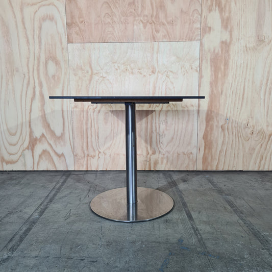 Medium Square Cafe Table in White with Chrome Base