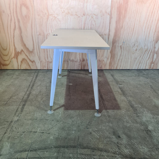 Small Desk with Cable Management in Ash Wood Veneer