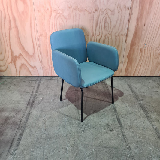 Singular Cushion Chair with Armrests in Light Green