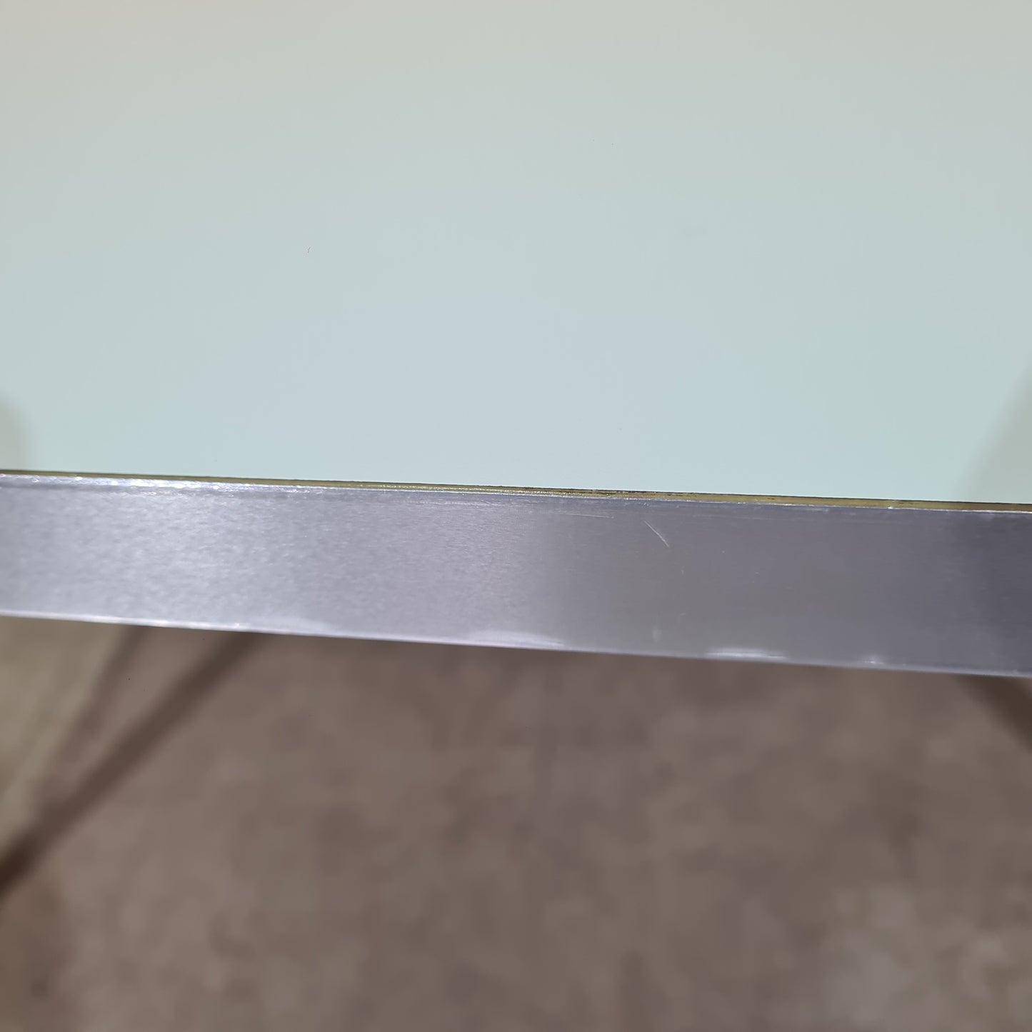 Meeting Table with Light Green Top and Chrome Legs