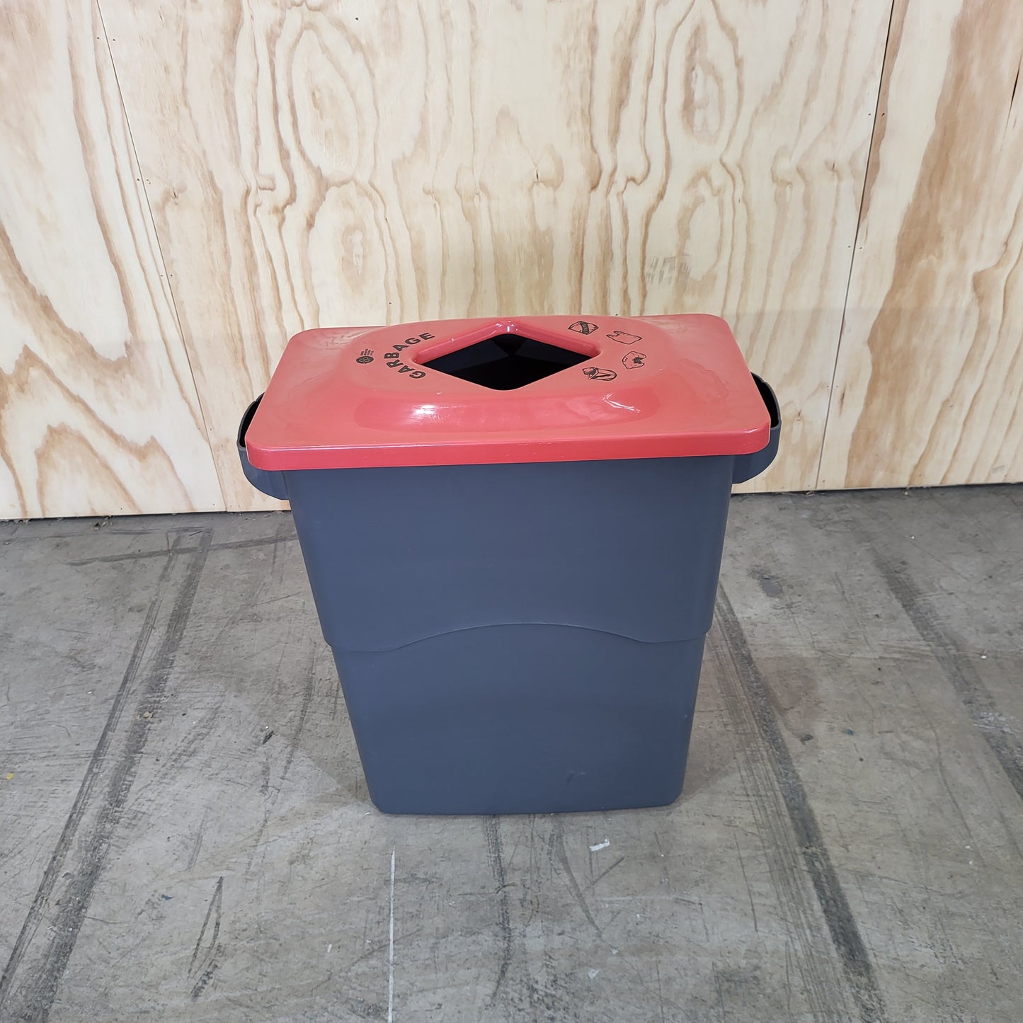 Multi sort 60L Bin Grey Base & Lid (Yellow & Red)