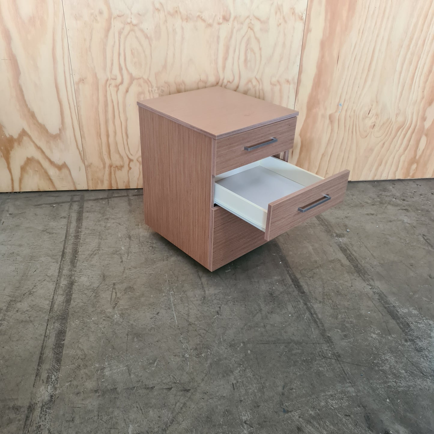 Wood Laminate 3 Drawer Pedestal with chrome handles