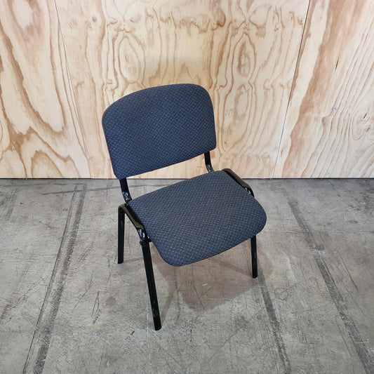 Visitor Chair with Blue Patterned Upholstery