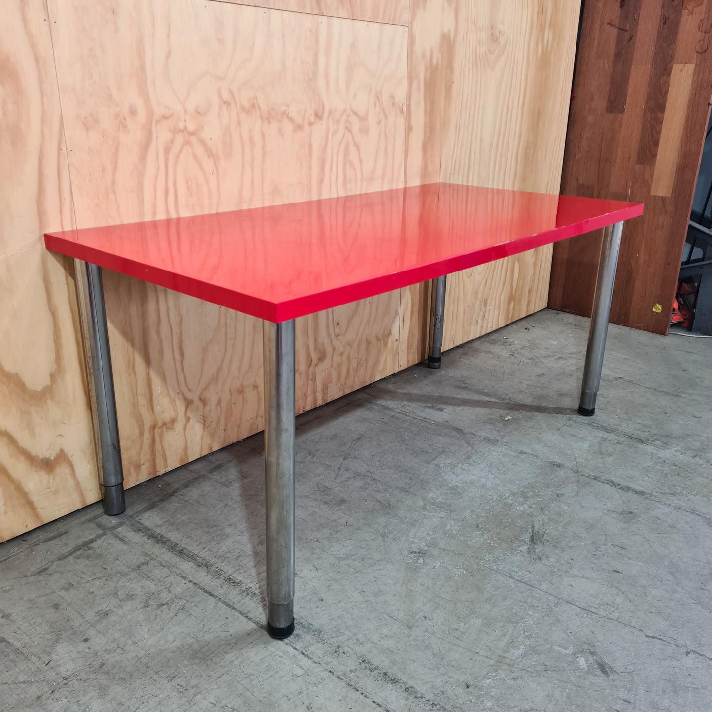 Red IKEA "Linnmon" Table
