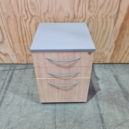 Beech and grey pedestal