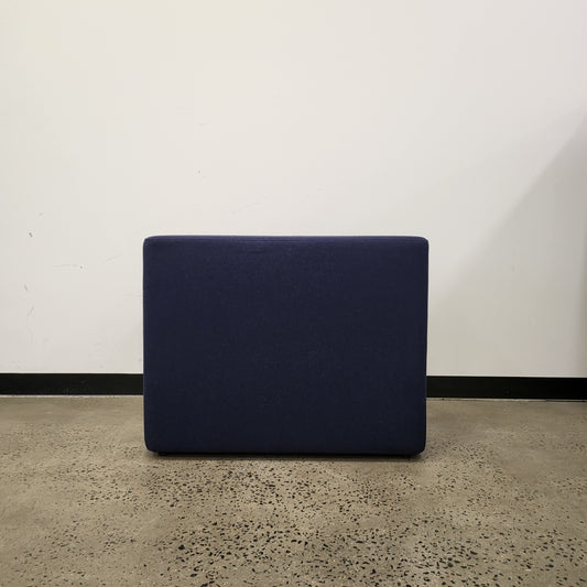 Derlot 'Tetromino Soft' Rectangle High Upholstered Ottoman in Navy Blue Wool by Alexander Lotersztain