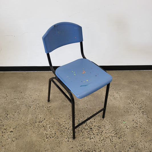 BULK BUY: Vintage Studio Chair in Sky Blue with Black Metal Frame