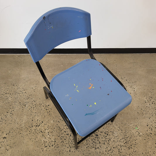BULK BUY: Vintage Studio Chair in Sky Blue with Black Metal Frame