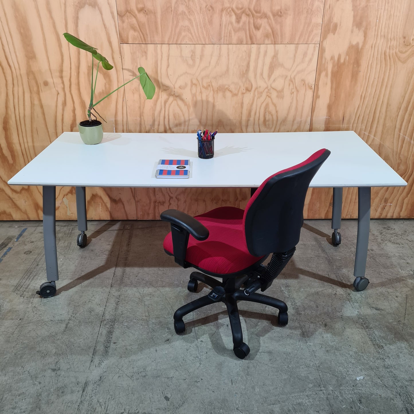 Red Task Chair with Arms