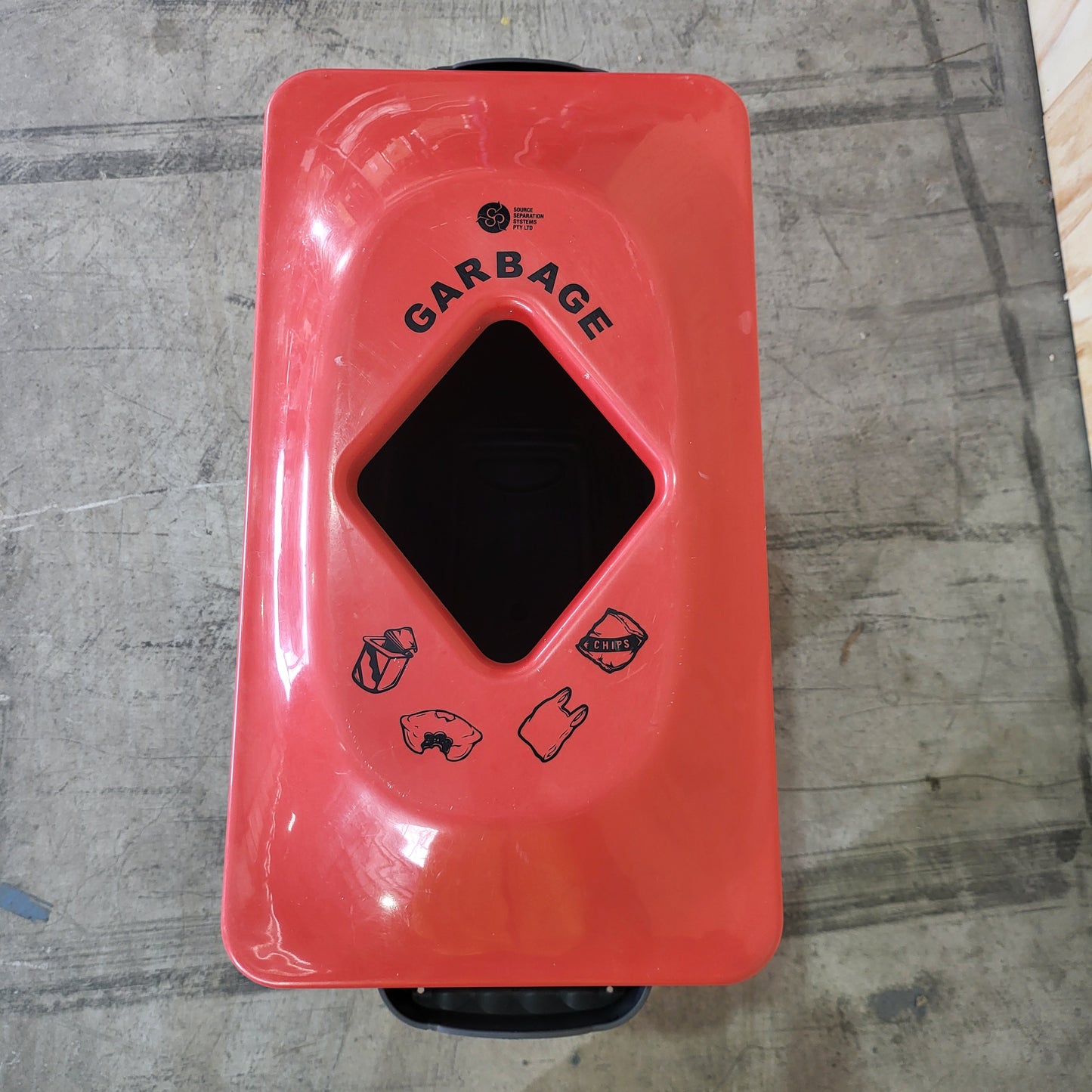 Multi sort 60L Bin Grey Base & Lid (Yellow & Red)