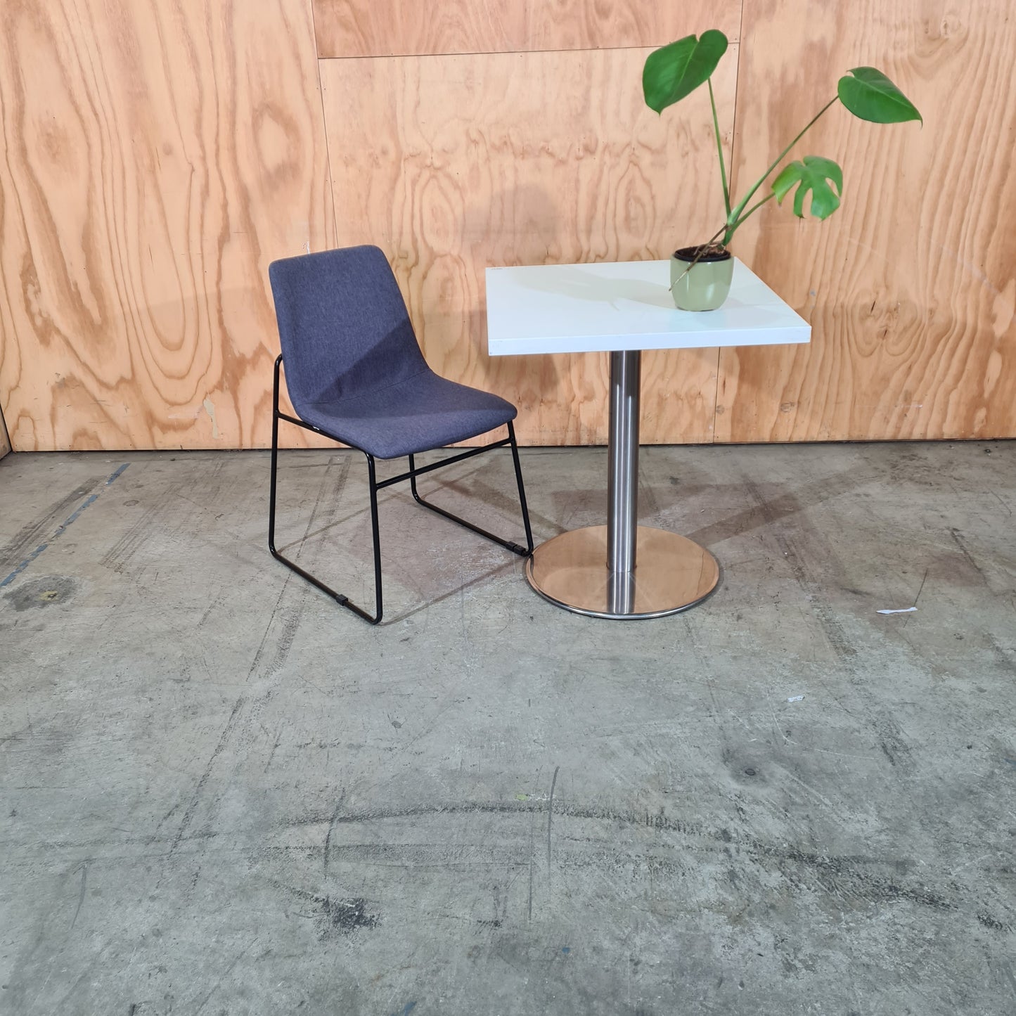 Anko Grey Fabric Chair with Metal Base
