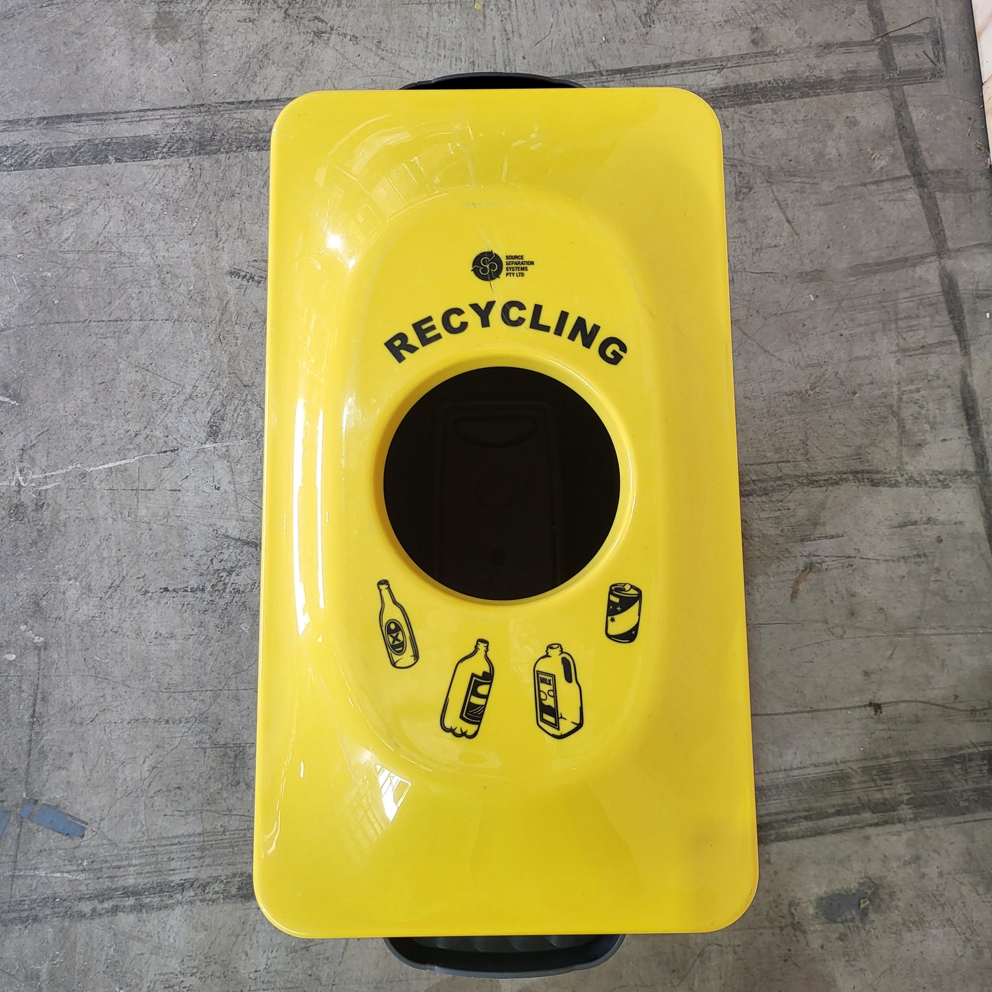 Multi sort 60L Bin Grey Base & Lid (Yellow & Red)