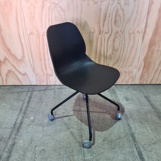 FREE BULK OPPORTUNITY- Black Moulded Chair on Castors