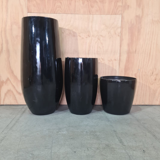Gloss Black Tapered Planter