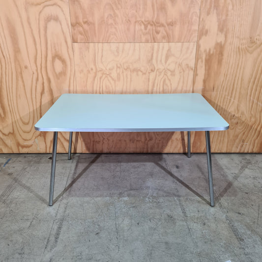 Meeting Table with Light Green Top and Chrome Legs