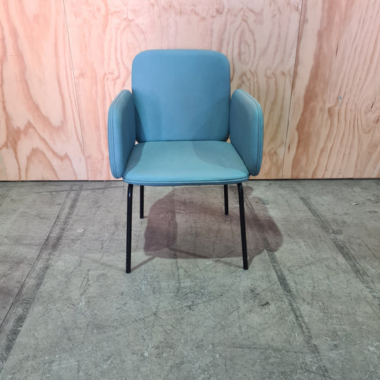 Singular Cushion Chair with Armrests in Light Green