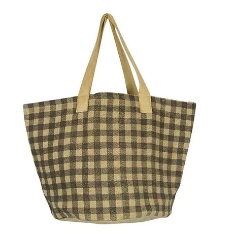 Apple Green Duck Gingham Tote