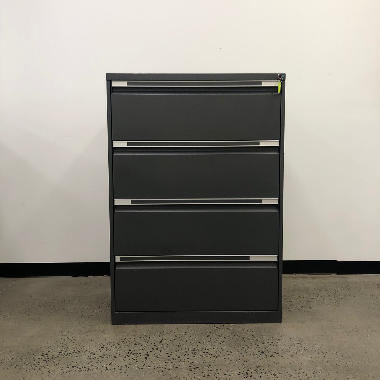Bosco Wide Filing Cabinet 4 Drawer Dark Grey