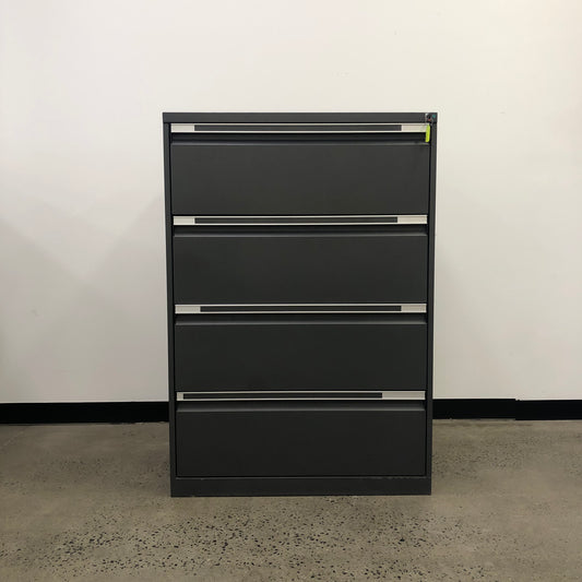 Bosco Wide Filing Cabinet 4 Drawer Dark Grey