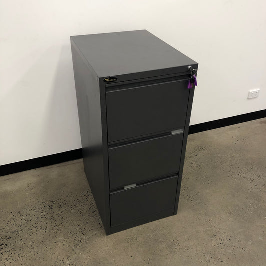 Mercury 3 Drawer Filing Cabinet Grey