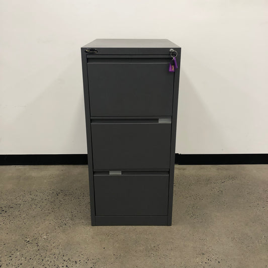 Mercury 3 Drawer Filing Cabinet Grey
