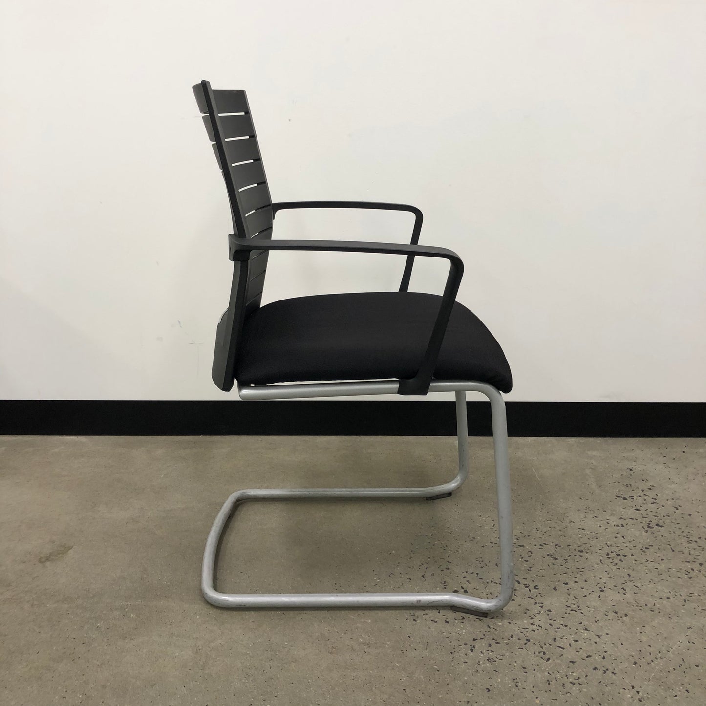 Werndl by Steelcase Black Slatted Meeting Chair
