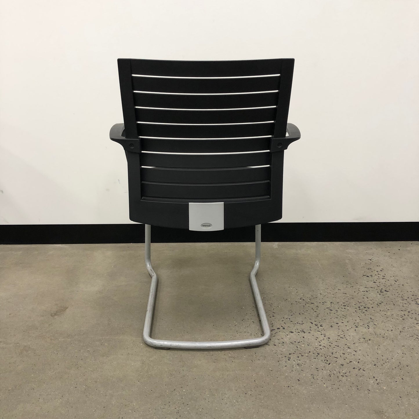 Werndl by Steelcase Black Slatted Meeting Chair