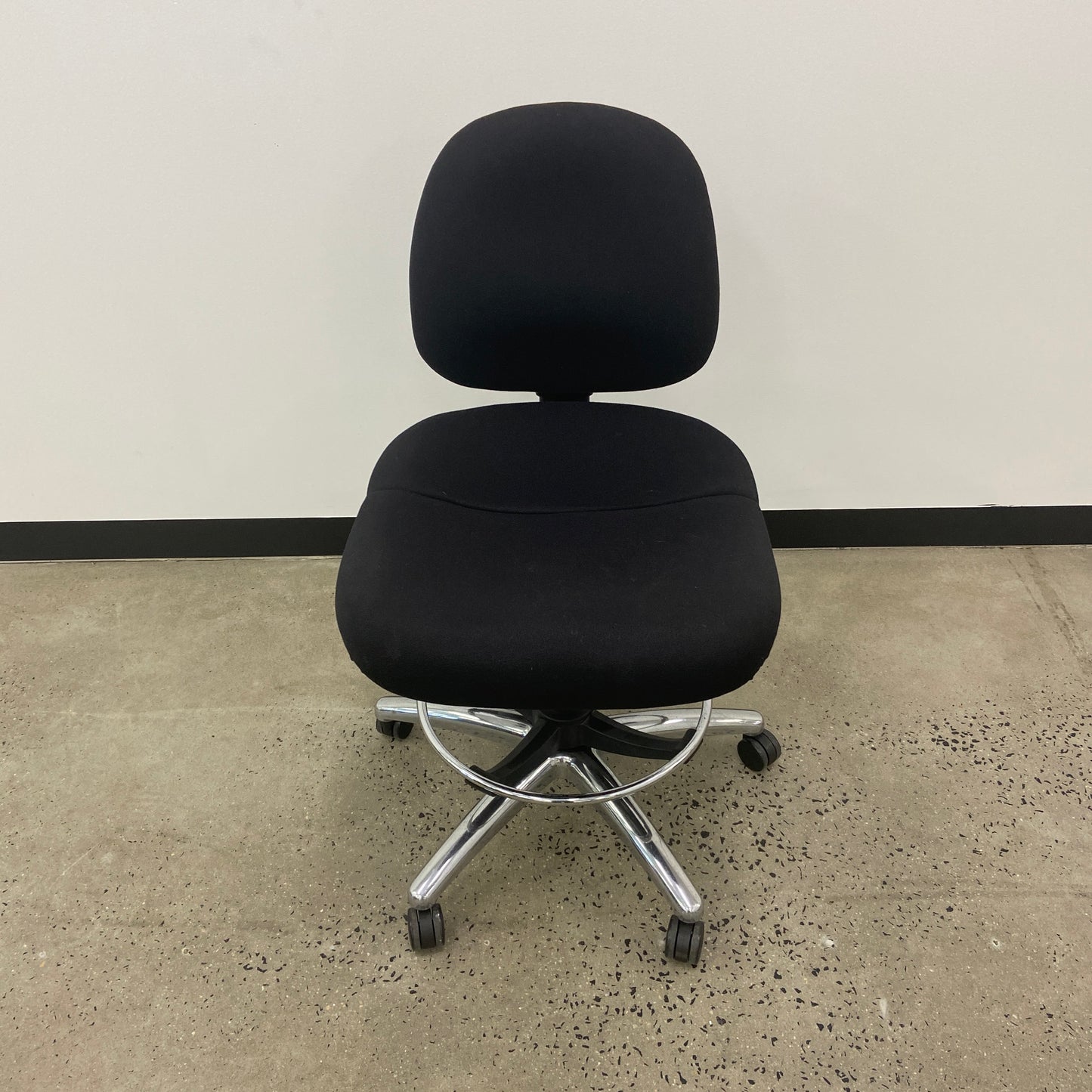 Staples Black Drafting Chair Silver Base