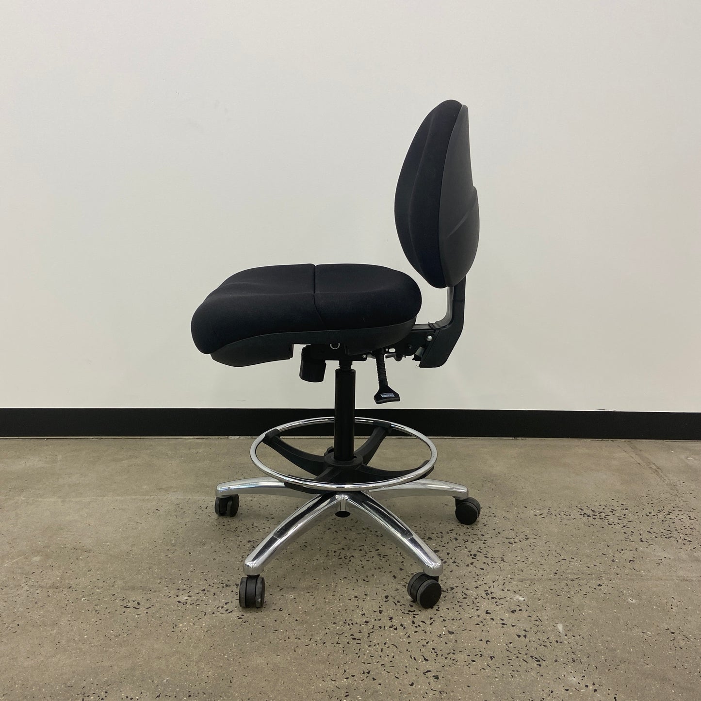 Staples Black Drafting Chair Silver Base