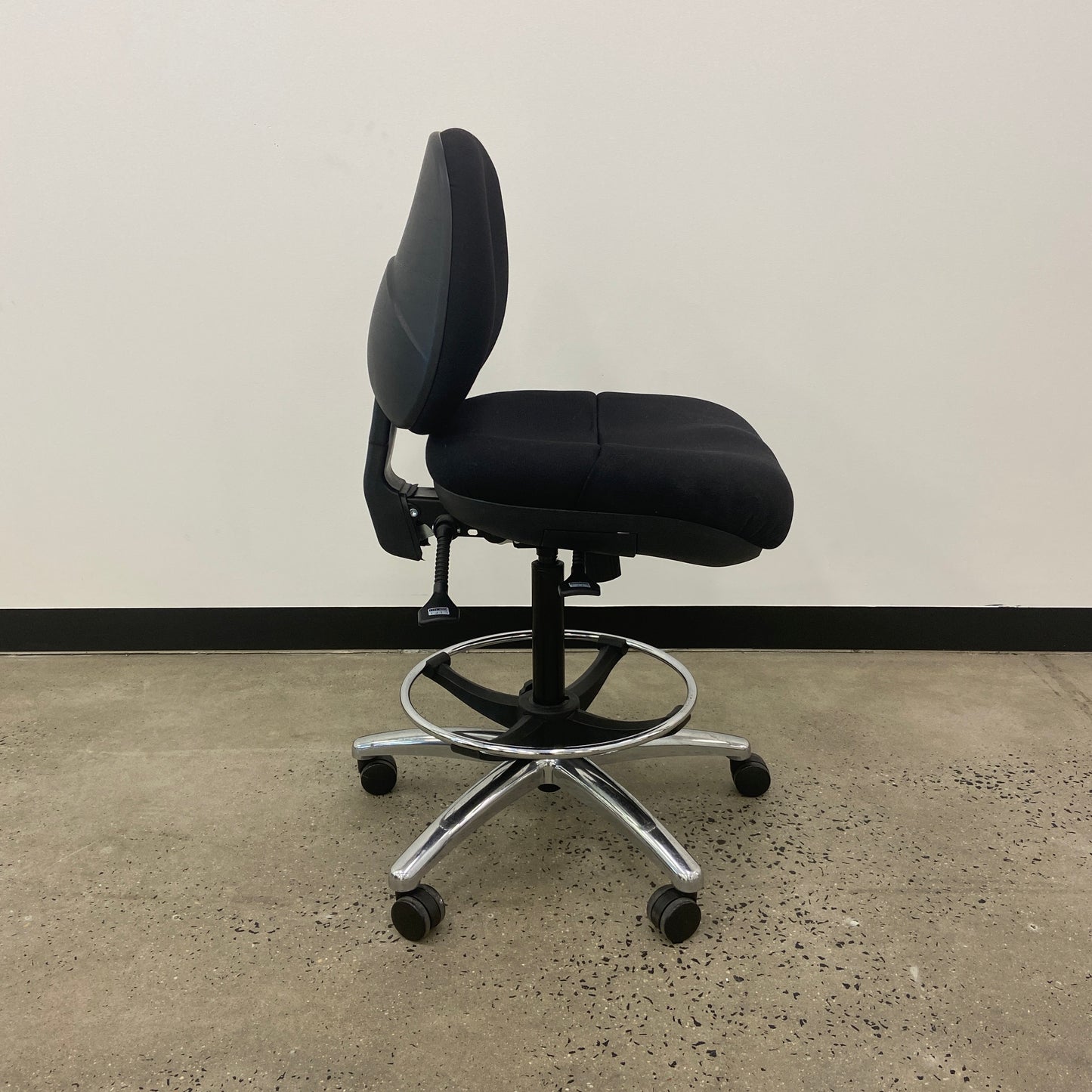 Staples Black Drafting Chair Silver Base