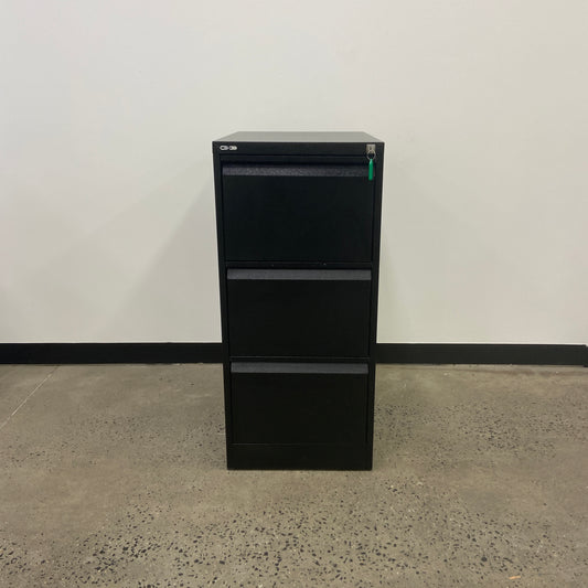 Go Steel Heavy Duty 3 Drawer Cabinet Black