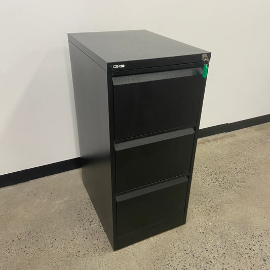 Go Steel Heavy Duty 3 Drawer Cabinet Black