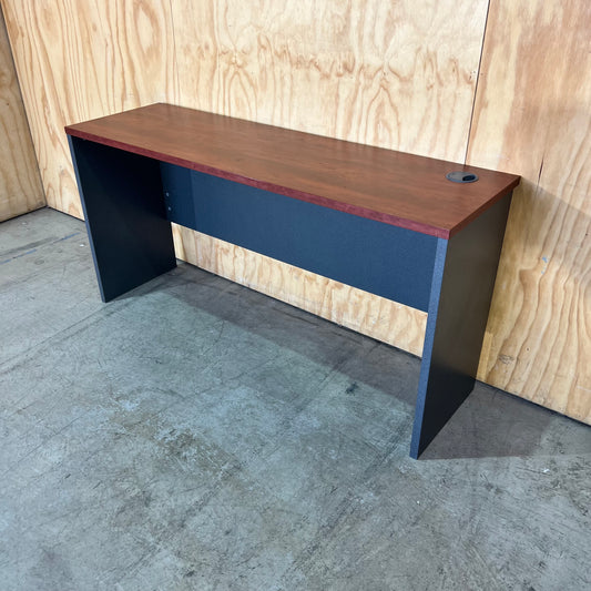 Slimline Straight Desk in Warm Cherry Woodgrain
