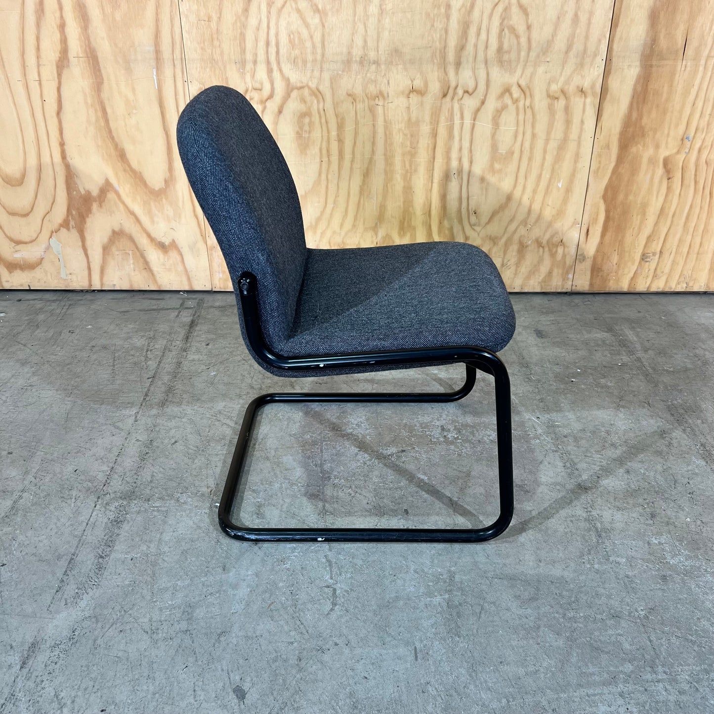 Commercial Upholstered Grey Sled Chair