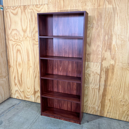 Five-Tier Bookcase in Dark Timber Veneer