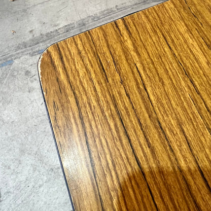 Timber Laminate Table with Black Metal Frame