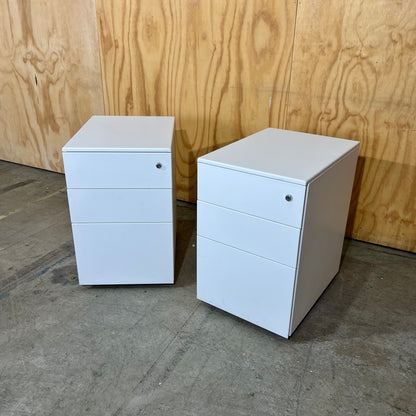 3-Drawer Pedestal in White