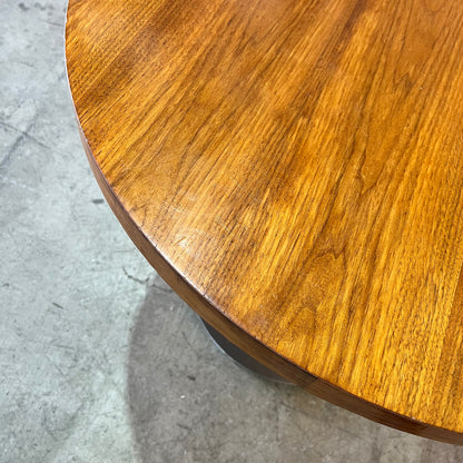Industrial Round Hardwood Table