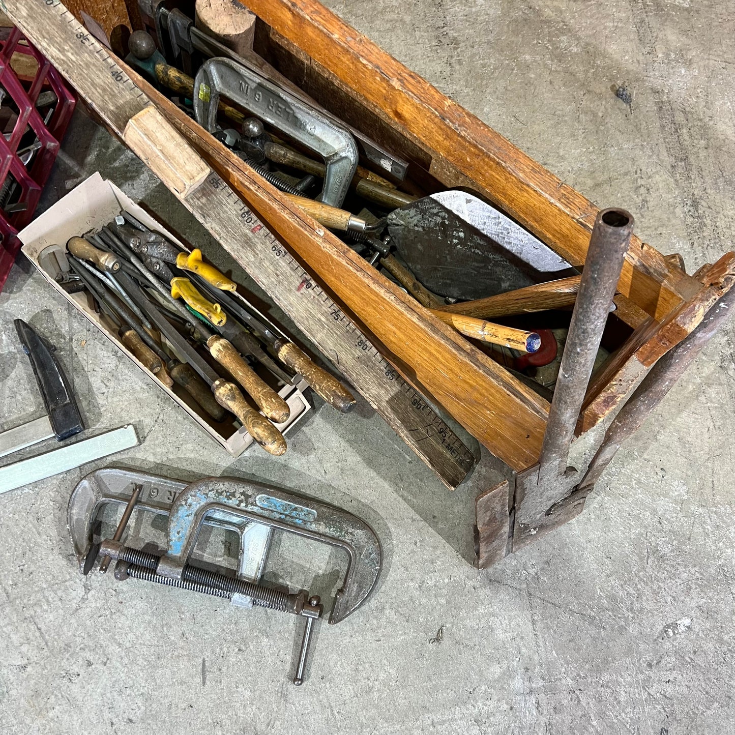 Vintage Carpenter's Hand Tool Collection & Timber Tote