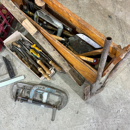 Vintage Carpenter's Hand Tool Collection & Timber Tote