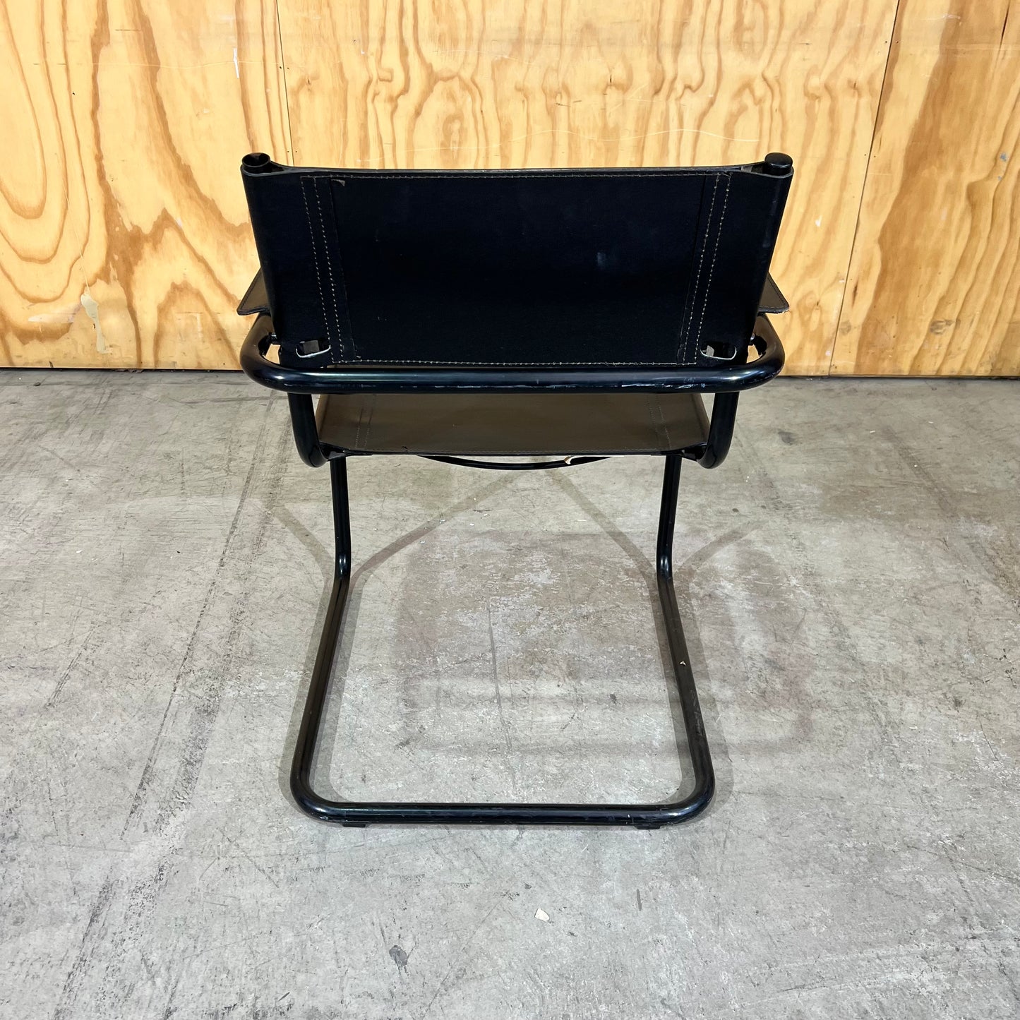 Black Director-Style Saddle Leather Chair