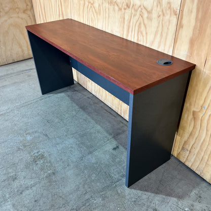 Slimline Straight Desk in Warm Cherry Woodgrain