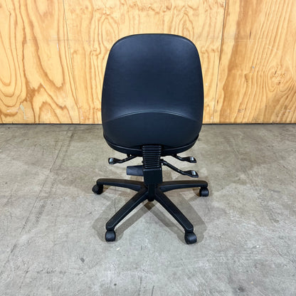 Medium Leather-Look Task Chair in Black
