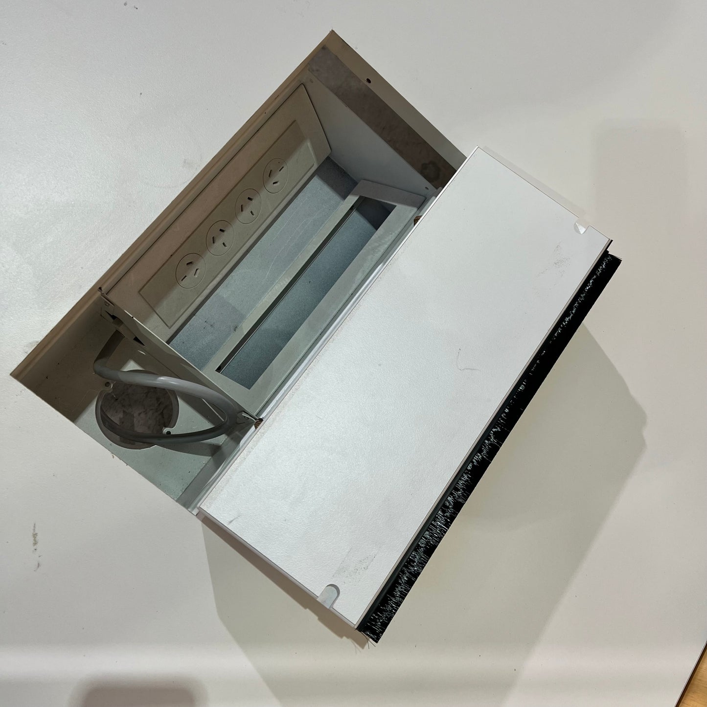 Large White Flip Table with Power Box