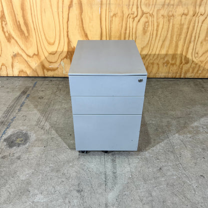 Silver 3-Drawer Pedestal
